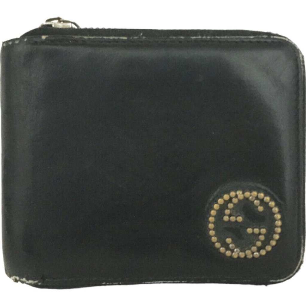 775128s Gucci Wallet Interlocking G Black Leather